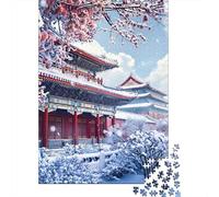 Puzzle De 1000 Pièces pour Adultes Winter Palace Garden Scene Puzzles pour Adolescents Jeu De Réflexion Améliore La Mémoire Défi Éducatif 38x26cm/1000pcs