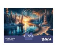 Puzzle De 1000 Pièces pour Adultes Winter Wonderland Scene Puzzle Adulte, Jeu De Réflexion, Cadeau d'anniversaire, Difficile À Compléter 38x26cm/1000pcs