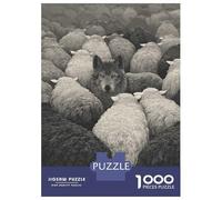 Puzzle De 1000 Pièces pour Adultes Wolf Among Sheep Jeu De Réflexion Casse-tête Décoration Intérieure Cadeaux Uniques d'anniversaire Et De Noël 52x38cm/1000pcs