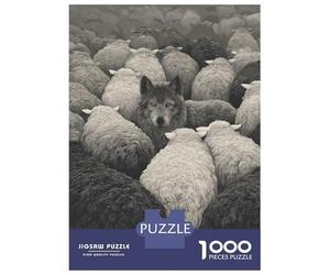 Puzzle De 1000 Pièces pour Adultes Wolf Among Sheep Jeu De Réflexion Casse-tête Décoration Intérieure Cadeaux Uniques d'anniversaire Et De Noël 52x38cm/1000pcs