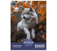Puzzle De 1000 Pièces pour Adultes Wolf in Autumn Tree Puzzles pour Adolescents Jeu Manuel Défi Difficile Cadeau d'anniversaire, Cadeaux, 38x26cm/1000pcs