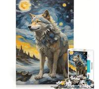 Puzzle de 1000 pièces pour Adultes Wolf Van Gogh Jeux de détente pour s'amuser en Famille Collection d'artistes Beaux-Arts 50x75cm