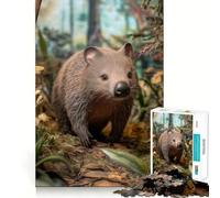 Puzzle de 1000 pièces pour Adultes Wombat dans la forêt (50x75cm) Jeu de mémoire et de Concentration,sans Espace,Format Compact et Amusant pour des Moments de Jeu en Famille