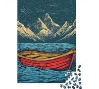 Puzzle De 1000 Pièces pour Adultes Wooden Boat Ocean Waves Puzzles pour Adultes Vacances À La Maison Tue-t-il Le Temps Chaque Pièce Est Unique - Un pour Les Joueurs 52x38cm/1000pcs