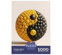 Puzzle De 1000 Pièces pour Adultes Yin Yang Smiley Face Sphere Puzzle pour Adultes Jeux De Détente Cadeau d'anniversaire Interaction Parent-Enfant 52x38cm/1000pcs