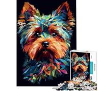 Puzzle de 1000 pièces pour Adultes Yorkshire Terrier Abstrait Jeu Familial de découpe de précision Défi à compléter À partir de 14 Ans (50x75cm)