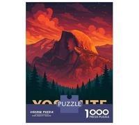 Puzzle De 1000 Pièces Pour Adultes Yosemite National Park Poster - Half Dome Sunset Mountain Landscape Wall Art Puzzle Pour Adolescents Analyse Et Logique Aide À Stimuler Le Cerveau Idéal Comme Cadeau