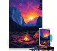 Puzzle de 1000 pièces pour Adultes Yosemite, Style rétro Pixel Art, décoration soignée, Jeu d'exercice Mental, Divertissement décontracté, pour Noël (50x75cm)