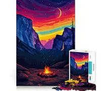Puzzle de 1000 pièces pour Adultes Yosemite, Style rétro Pixel Art, Jeu de logique à pièces ajustées, idéal pour des Moments de détente et de Plaisir, Cadeau d'anniversaire Amusant (38x52cm)