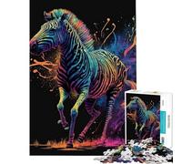 Puzzle de 1000 pièces pour Adultes zèbre Astronaute Adolescent Jeu Familial Course de Vitesse Interaction Parent-Enfant (Taille 38x26cm)