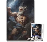Puzzle de 1000 pièces pour Adultes - Zeus, mythologie Grecque - Détendez-Vous en Toute tranquillité - Assemblage Stable et découpe précise - Dimensions:50x75cm