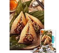 Puzzle de 1000 pièces pour Adultes Zongzi (raviolis Chinois) avec Sauce Jeu éducatif et Pratique idée Cadeau (38x26cm)
