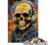 Puzzle de 1000 pièces pour Enfants, Motif tête de Mort Graffiti, Planche 100% recyclée de qualité supérieure, adaptée aux Adultes, Jeu de Casse-tête 1000 pièces (26 x 38 cm)