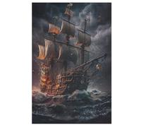 Puzzle de 1000 Pièces PPZYY Bateau Pirate pour Adultes et Enfants, Puzzle en Bois, Cadeaux pour Adultes