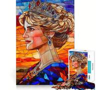 Puzzle de 1000 pièces Princesse Diana en vitrail pour Adultes, Jeu de logique Solide, Jeu de Groupe, Bords Nets, 38x26cm
