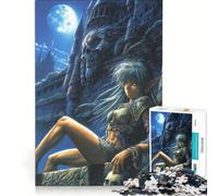 Puzzle de 1000 pièces Princesse Elfe démon, Jeu Impossible, découpe de précision, avec des pièces de Formes aléatoires Parfaitement emboîtables 38x26cm