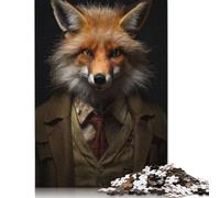 Puzzle de 1000 pièces - Professeur Einstein Fox - Puzzle créatif carré en bois pour adultes - 1000 pièces (75 x 50 cm)