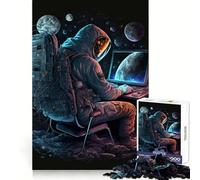 Puzzle de 1000 pièces Programmeur dans l'espace pour Adolescents, Jeu de logique Pure, décoration Murale Calme et épurée 38x26cm