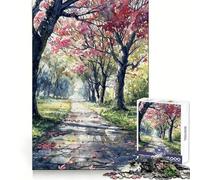 Puzzle de 1000 pièces Promenade d'automne pour Adultes, idéal pour se remémorer Le passé, soulager Le Stress, s'amuser et créer Un Joli Cadeau (50x75cm)