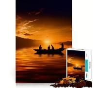 Puzzle de 1000 pièces Promenade en Bateau au Coucher du Soleil pour Adultes, pour stimuler la mémoire et Partager Un Moment de Joie en Famille 38x52cm