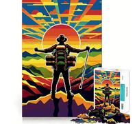 Puzzle de 1000 pièces Promenade et Coucher de Soleil Jeu de réflexion Haute précision Découpe Originale Un défi Amusant pour Passer Le Temps (38x52cm)