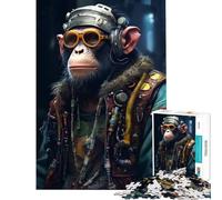 Puzzle de 1000 pièces Punk Chimp Jeux Amusants et addictifs pour développer la Patience Cadeaux de Noël Secrets Apprentissage éducatif (75x50cm)