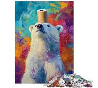 Puzzle de 1000 pièces Puzzle Artistique coloré d'ours Polaires pour Adolescents Niveau de difficulté élevé Chaque pièce est Unique Jeu éducatif (75x50cm/1000 pièces)