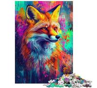 Puzzle de 1000 pièces Puzzle Artistique Renard Vibrant pour Adolescents Niveau de difficulté élevé Chaque pièce est Unique Jeu éducatif (38x52cm/1000 pièces)