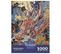 Puzzle de 1000 pièces - Puzzle chinois Dragon abstrait pour adultes, jouet de bricolage, décoration parfaite, convient également comme cadeau pour toute la famille 38 x 26 cm/1000 pièces