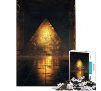 Puzzle de 1000 pièces Pyramide D Or foncé Activités Amusantes à la Maison Défi Difficile Jouet Anti-Stress pour Les 14 Ans et Plus (38x52cm)