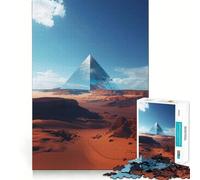 Puzzle de 1000 pièces Pyramide de Platine et désert pour Adultes, Jeu de logique et de détente, Bords Lisses, Cadeau saisonnier (50x75cm)