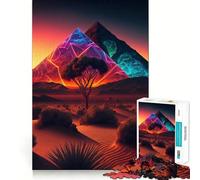 Puzzle de 1000 pièces Pyramide Lumineuse Géométrie pour Adolescents Jeu Intellectuel Qualité et Design Cadeau Élégant (38x52cm)