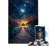 Puzzle de 1000 pièces Pyramide sous Les étoiles Jeu addictif pour cultiver la Patience Jeu Manuel pour Toute la Famille Cadeau Amusant (Dimensions 75x50cm)