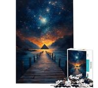 Puzzle de 1000 pièces Pyramide sous Les étoiles Jeu éducatif et Stimulant pour Femmes et Hommes Activités familiales (Dimensions 38x52cm)