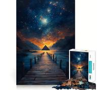 Puzzle de 1000 pièces Pyramide sous Les étoiles pour Adultes, Jeu Intelligent et Amusant à Assembler Ensemble, Cadeau de Saison (50x75cm)