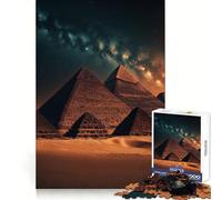 Puzzle de 1000 pièces Pyramides au Coucher du Soleil à Gizeh pour Adolescents, 50x75cm, Jeu de logique Robuste, Silencieux et aux Bords Nets, Cadeau élégant