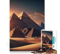 Puzzle de 1000 pièces Pyramides au Coucher du Soleil à Gizeh pour Adolescents, Jeu de logique Clair, détente et découpe Parfaite, (38x52cm)