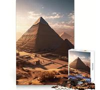 Puzzle de 1000 pièces Pyramides au Coucher du Soleil à Gizeh pour Adultes (38x52cm) Stimule la mémoire, Loisirs et Divertissement Finition précise Un Joli Cadeau