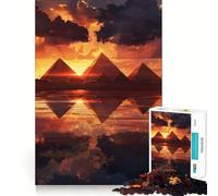 Puzzle de 1000 pièces Pyramides au Coucher du Soleil pour Adolescents, Jeu Intelligent et divertissant, à Assembler, Un Joli Cadeau (38x52cm)