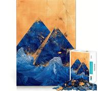 Puzzle de 1000 pièces Pyramides Bleues,découpe précise,Jeu de réflexion,Cadeau Facile,Cadeau d'anniversaire Amusant (50x75cm)