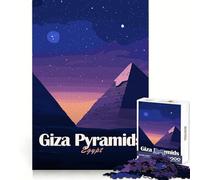 Puzzle de 1000 pièces Pyramides de Gizeh de Nuit,Casse-tête Amusant et Complexe, pour Un Moment de détente et de créativité,Cadeau Artistique pour Noël (50x75cm)