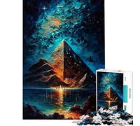 Puzzle de 1000 pièces Pyramides du désert Rocheux Difficile et Stimulant Améliore la mémoire Décoration intérieure Jouet pour Les 14 Ans et Plus 38x26cm