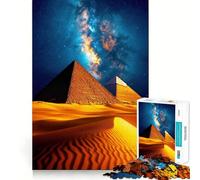 Puzzle de 1000 pièces Pyramides Nuit Cosmique pour Adolescents Puzzle de mémoire, lumière relaxante, Image à Assembler Cadeau Exquis (38x26cm)