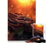 Puzzle de 1000 pièces Python Royal au Coucher du Soleil pour Adolescents, idéal pour l'entraînement de la réflexion, la détente et Les Loisirs, Cadeau d'anniversaire (38x26cm)