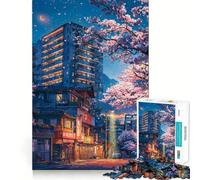 Puzzle de 1000 pièces Quand Les cerisiers en Fleurs Jeu de Construction Ajustement Ferme et sécurisé Jouet d'intérieur pour Les fêtes (38x26cm)