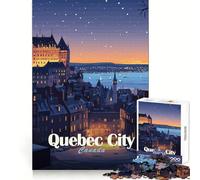 Puzzle de 1000 pièces Québec la Nuit pour Adolescents Un Loisir Intelligent et paisible aux Bords précis,idéal pour Les fêtes (50x75cm)