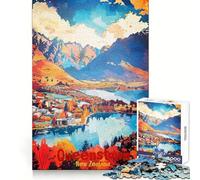 Puzzle de 1000 pièces Queenstown Art Poster pour Adolescents, Collection Recall Upgrade Calm Relax Clear Cut Art (50x75cm)