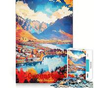 Puzzle de 1000 pièces Queenstown Art Poster pour Adolescents, Collection Recall Upgrade Calm Relax Clear Cut Art (50x75cm)