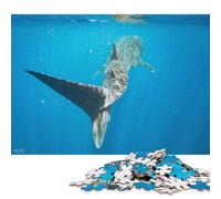Puzzle de 1000 pièces - Queue de Requin-Baleine - Puzzle carré créatif en Bois pour Adultes - Cadeau de Noël - 1000 pièces (75 x 50 cm)