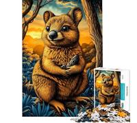 Puzzle de 1000 pièces Quokka Coucher de Soleil pour Adolescents et Adultes Jeu de réflexion Découpe de précision Cadeau d'anniversaire Unique (Dimensions 50x75cm)
